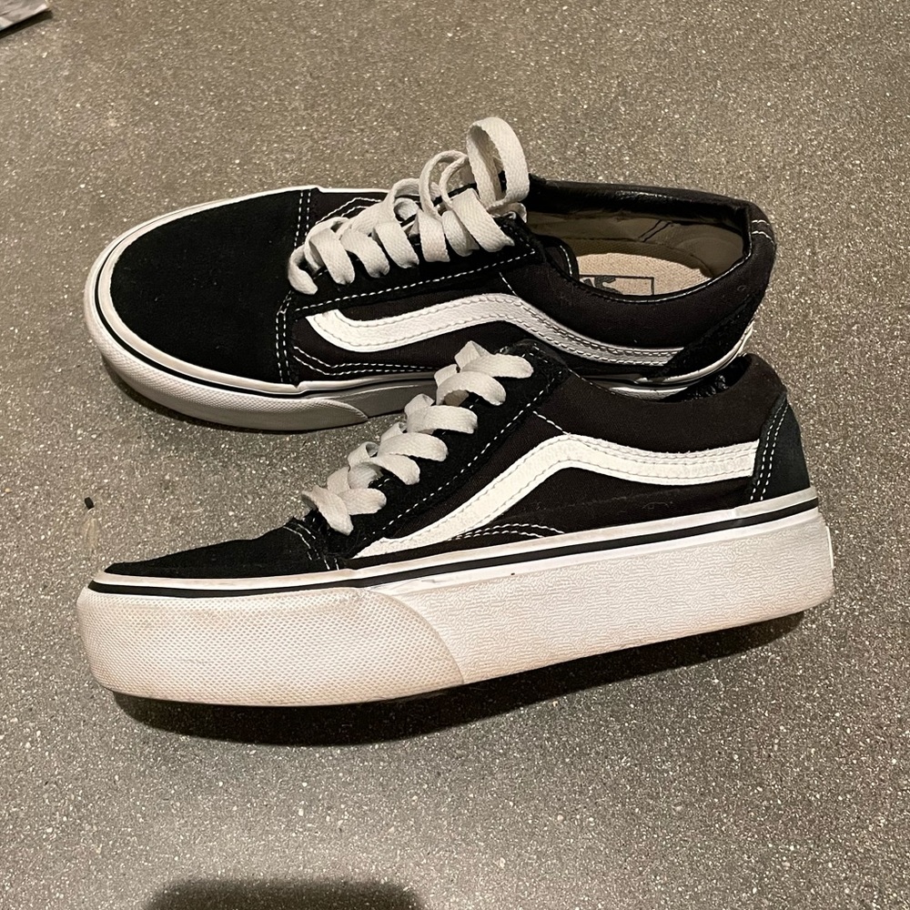platform vans old skool size womens 5 kids 3.5